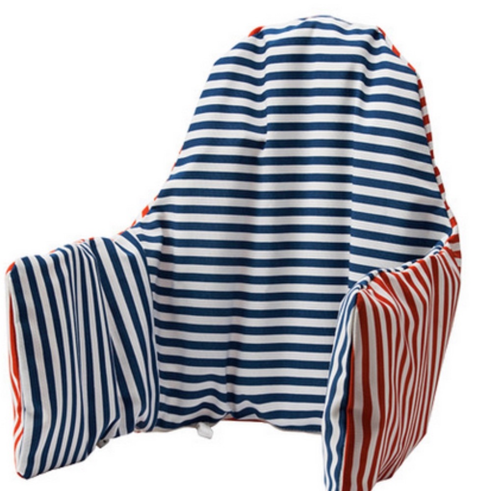 IKEA Striped Kids high chair seat cover only in Blue, White, and Red